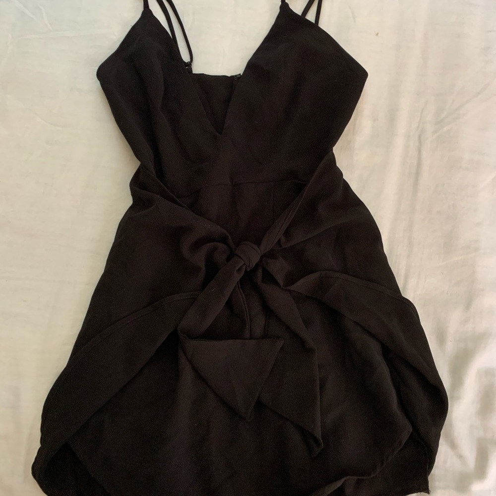 Tobi Black Tie-Front Dress